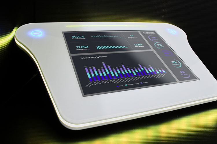HMI-Designstudie mit visuellem Feedback und stylischer Optik